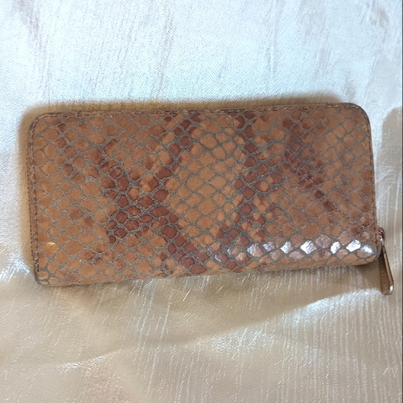 Michael Kors Python Embossed Brown Leather Jetset Wallet - Picture 3 of 15